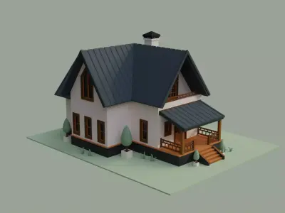 Low Ploy House IV Low-poly 3D model
