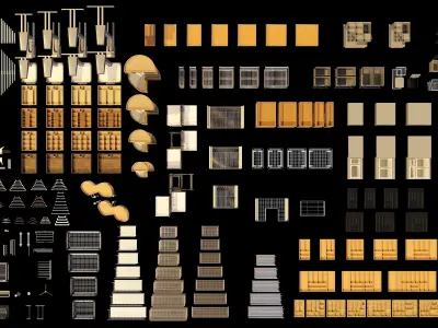 Furniture Fittings Mega Pack 460 items 3D model