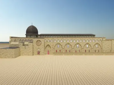 Al-Aqsa Mosque interior- exterior 3ds max vray model 3D model