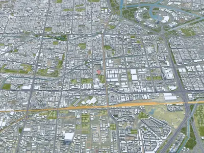 Zhengzhou Henan China 150km Low-poly 3D model