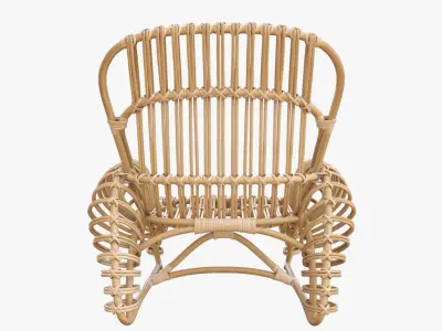 Boucle rattan armchair Kok Maison 627 1 3D model