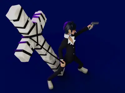 Nicholas D Wolfwood from Trigun material and rigging 3D model