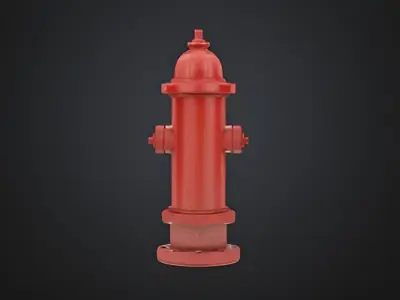 Stylized Fire Hydrant Prop Game Asset for Urban Environments Low-poly 3D model