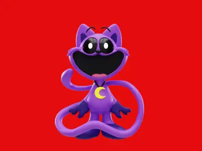 Catnap 3d character poppy play time video game  Low-poly 3D model