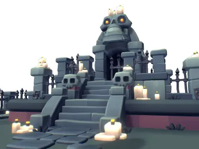 Cemetery Set - Proto Series Low-poly 3D model