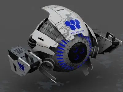 Drone Bot  rigged 3D model