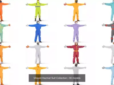 Vibrant Hazmat Suit Collection 3D Model Pack