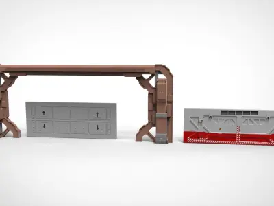 Sci-Fi architecture Elements collection 30 3D model