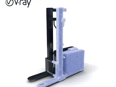 Electric Forklift Model Pack for Industrial Use Low-poly 3D model