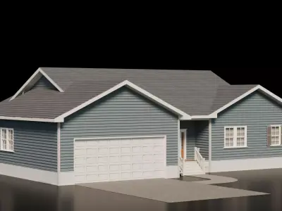 American Cottage House 7 Low-poly 3D model