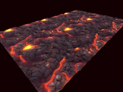 Lava Rocks Texture Hand-painted Seamless Tileable Texture