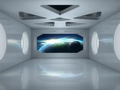 Sci Fi Room Low-poly 3D model 14