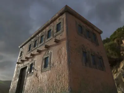 old house-PBR Low-poly 3D model