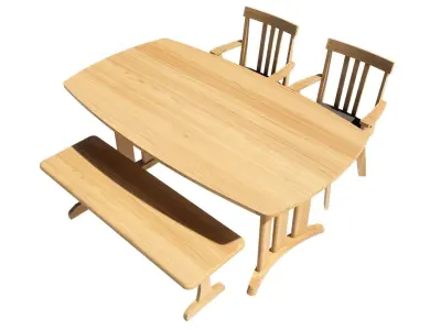 Dining set 4 seat 3D model
