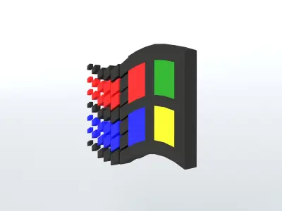 Windows 95 Logo v1 001 Free low-poly 3D model