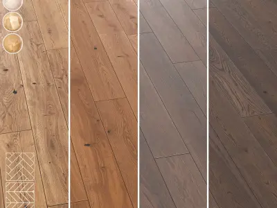 Boen Parquet Wood Floor Collection - 5 Layouts and 4 Colors - 4K 3D model