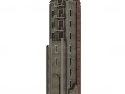 Urban Buildings Pack 15 pieces Low-poly 3D model