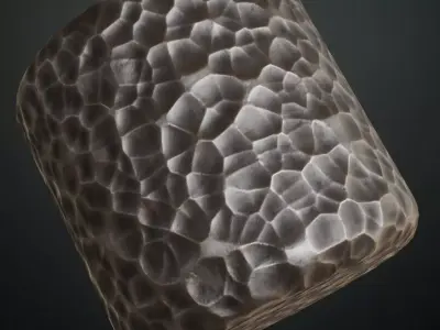 Fine-Dimpled Hand-Hammered Metal PBR Seamless Texture