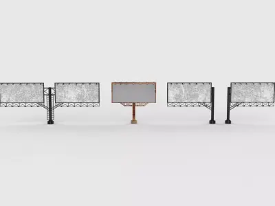 advertising billboard set 3D model