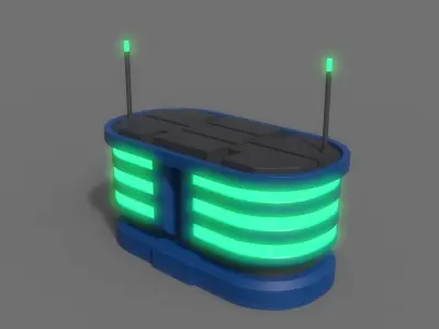 PBR Sci-Fi Building A04 Low-poly 3D model