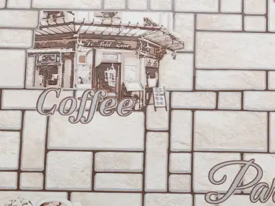 Paris Cafe Brick Wallpaper Texture