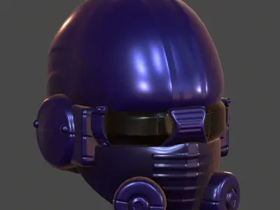 Gas mask helmet 3d model scifi Low-poly  Low-poly 3D model 188
