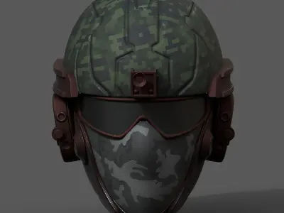 Helmet scifi military combat 3d futuristic technology  Low-poly 3D model