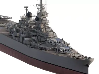 WW2 US NAVY battleship USS Iowa BB-61 3D model