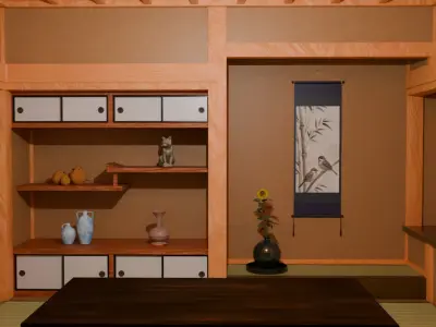 shoin-style Japanese-style room 3D model