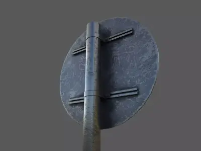 Circle Traffic Sign Low-poly 3D model
