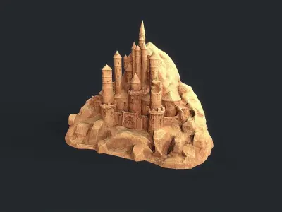 Sand Castle Low-poly 3D model