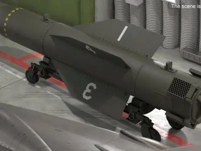  2000 Pound Tactical Bomb On Support Cart 