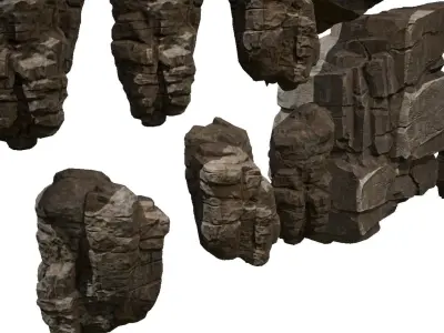 Realistic Rocks Collection Low-poly 3D model