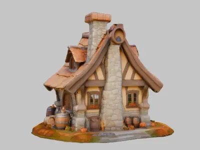 Fantasy House Low-poly 3D model purchase