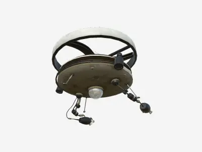 Flying Robot I09 White Dust - SciFi Character Design Low-poly 3D model