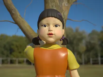 The murder Doll in the Squid Game 3D model