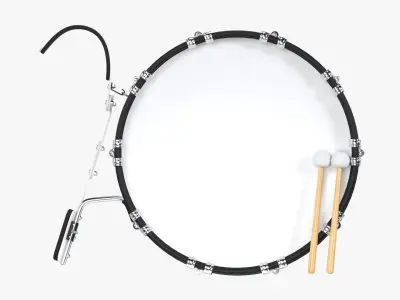 Marching Bass Drum with Carrier 3D model