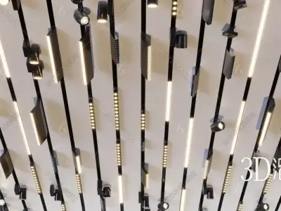 Spotlight Collection led strip ceiling light 3D model