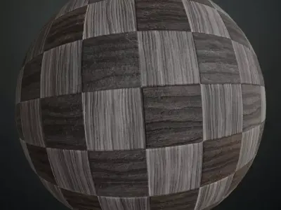 Modern Checkered Wood Parquet PBR Seamless Texture