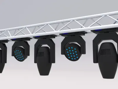 Truss with Moving Heads 3D model