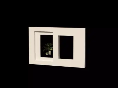 sliding window with glass panel 3D model