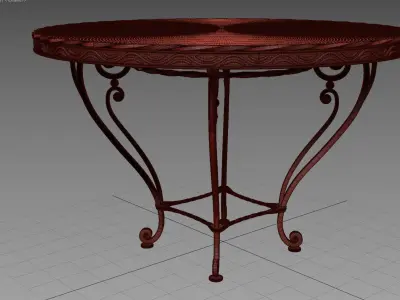 wrought iron table and chairs 3D model