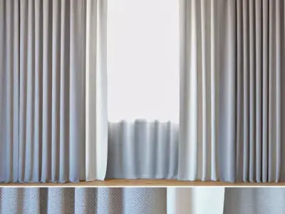 Curtains 103 Curtains with Tulle ROHI Credo 3D model