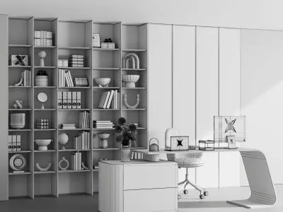 Reception desk - office furniture 09 Low-poly 3D model