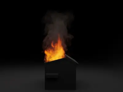 Burning dumpster vdb 3D model