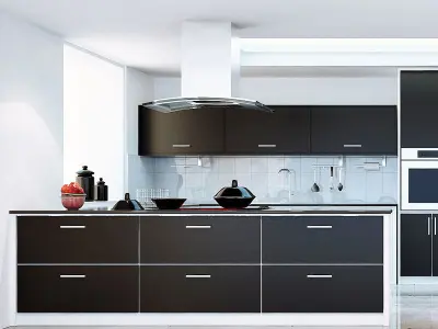 Kitchen modern with furniture 3D model