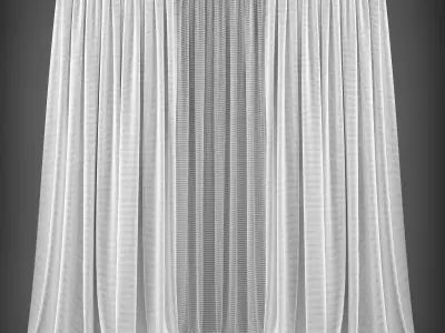 Curtains pair of Low-poly 3D model purchase