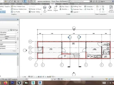 azuma residence tadao ando revit 2017 3D model