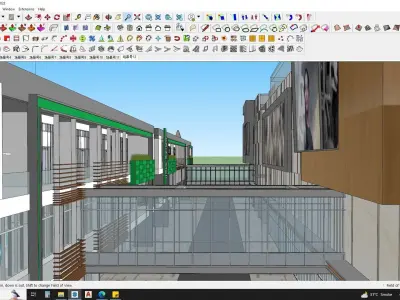 office building shopping mall sketchup model  3D model