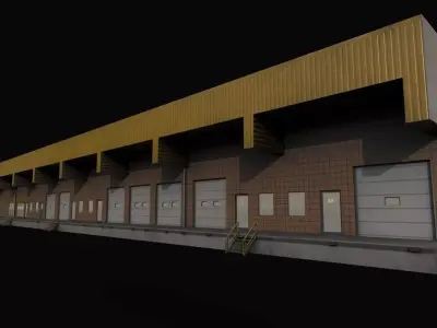 3D Building low poly Low-poly 3D model